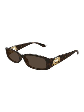 Gucci Hailey Women's Sunglasses with a frame made of plastic in brown and lenses made of nylon in brown