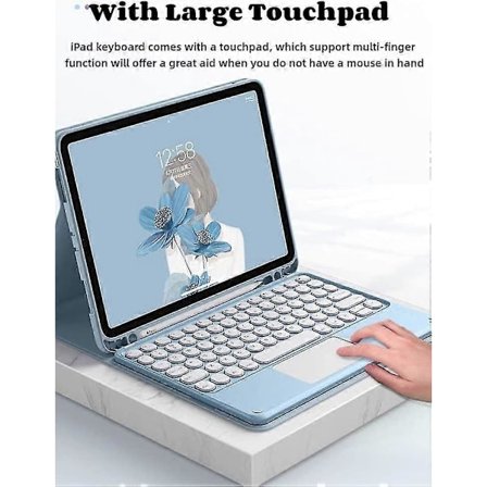 Ipad Pro 11 20/21 Fodral Med Tangentbord, Löstagbart Tangentbord Med Pennhållare - Trådlöst Bluetooth Pekplatta Tangentbordsfodral För Generation, blå