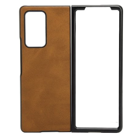 Mobilskal Stöttåligt Telefon Läderfodral Skal för Samsung Galaxy Z Fold 2 Brun