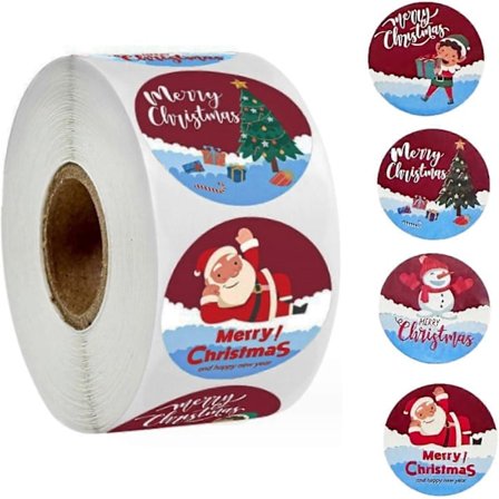 Julemerkelapper Julemerkelapper God Jul-merkelapper runde selvklebende julemerkelapper