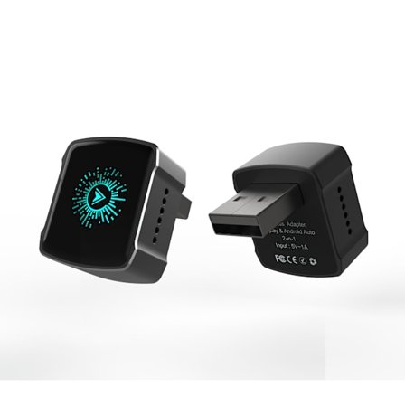 Trådlös carplay-box Android auto två-i-ett bilanslutnings smartbox (svart)