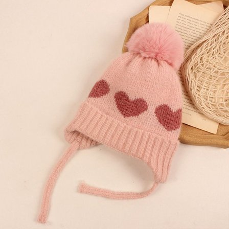 Strikket lue for barn Beanie Cap ROSA