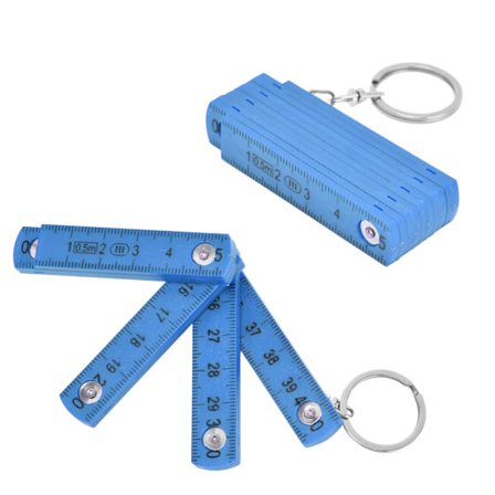 Pakke med 2 mini foldelinealer - 0,5 m - Foldbar lineal til lægning af tømrerfliser (blå)