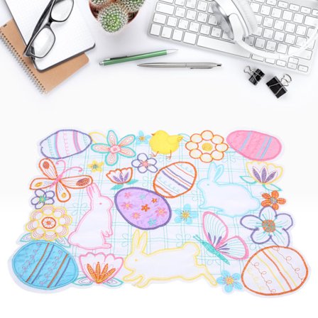 Spetsduk i shabby chic-stil, handvävd och broderad, för bordsdekoration, sängbord, soffbord