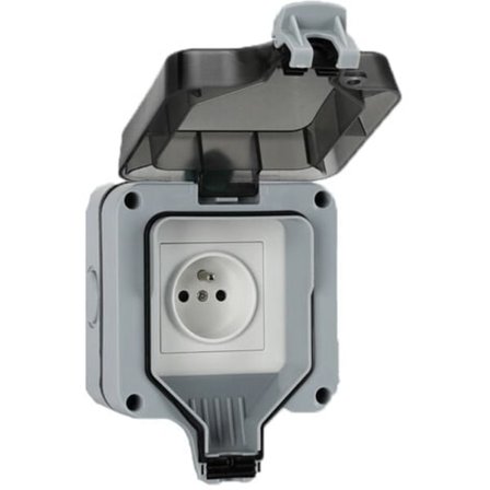 IP66 Udendørs Stænktæt Enkelt-Række Stikkontaktboks Regnfast Vandafvisende Udendørs Stikkontakt, Et Hul