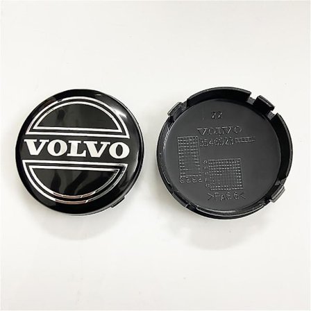 ABS Plastdeksel 64mm for Volvo Navkapsler Volvo Volvo Navkapsler 64mm - Volvo Svart (pakke med fire)