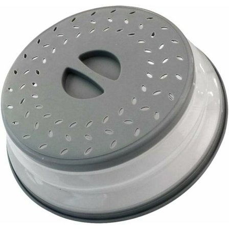 Rund sammenleggbar sprutdeksel mikrobølgeovn Cloche Plate Perforeringer Gjenbrukbar