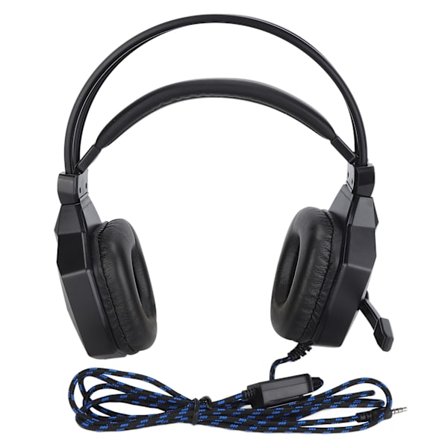 Gaming Headset 3,5 mm Jack Justerbar Volym Brusreducerande Trådbunden Hörlurar med Mikrofon för PS4 PC