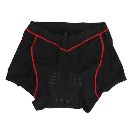 Andpustende hurtigtørkende svartrøde sykkelshorts med 5D polstret gelnettstoff - XL