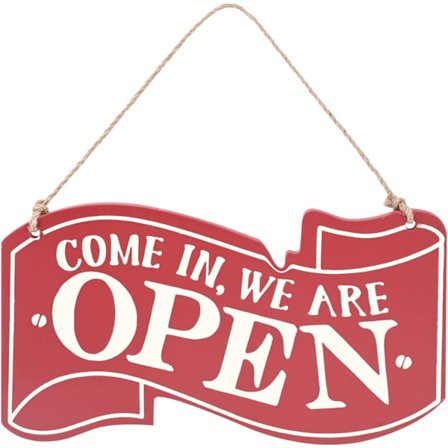 Avoinna Suljettu Puinen Kyltti 13.5x25cm Koristeellinen Puinen Kyltti Woo