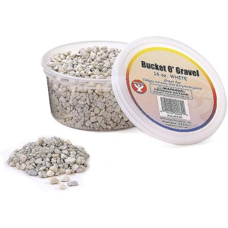Hygloss Craft Rocks Mini Stones För Konstprojekt - Hink Med Grus, Vit, 1 Lb
