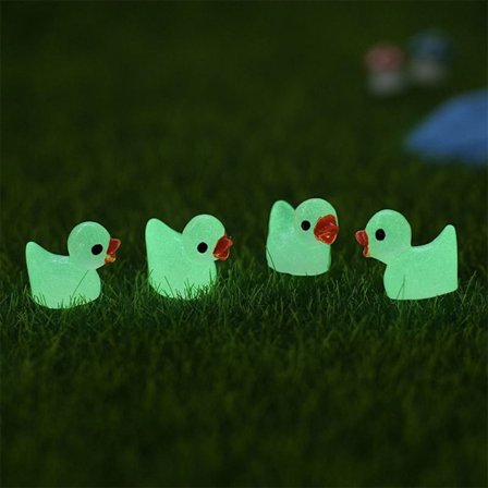 30 kpl Duck Glowing Figurines Garden Fairy Decoration VIHREÄ