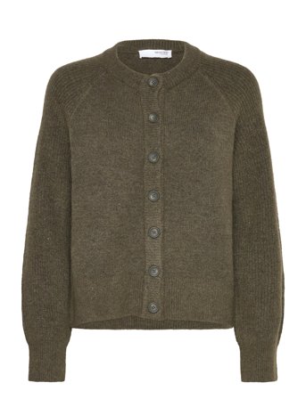Selected Slfrena Ls Knit Cardigan Camp - Khaki green - XS