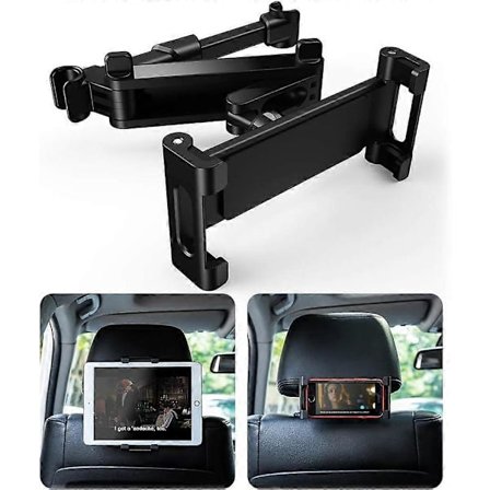 Universal Bil Tablet Holder, 360° Roterbar Justerbar Nakkestøtteholder til 6-12 Tommer Tablets, Kompatibel med iPad[GPA]