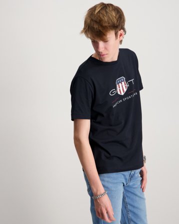 GANT ARCHIVE SHIELD SS T-SHIRT Zwart T-shirts Jongens - Kids Brand Store