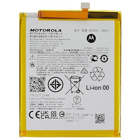 3.89V 3760mAh Højkapacitets Telefonbatteri til Motorola Edge 20 Udskiftningsbatteri MB40