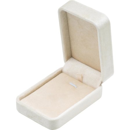 Klassinen samettikorujen lahjapakkaus kaulakorulle (beige)