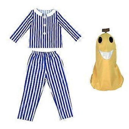 Voksen Bananer i pyjamas kostume blå hvid stribet skjorte bukser med bananhoved mænd kvinder udklædningsfest kostume Halloween bedste valg