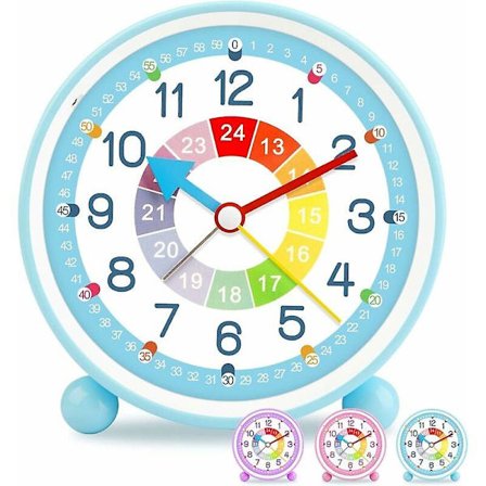 Vinterkampanj, barnklocka analog pojke flicka tyst batteridriven bordsur utan tickande sängklocka stor ljus funktion snooze-ljus för att vara