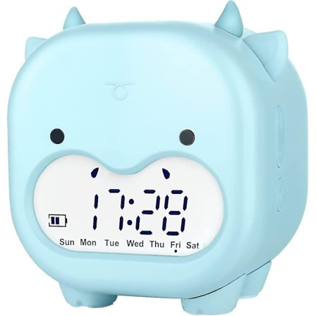 Sööt Vasikan Lapsen Herätyskello, Digitaalinen Älykäs Yövalo Herätyskello Hengittävä Valo Säädettävissä