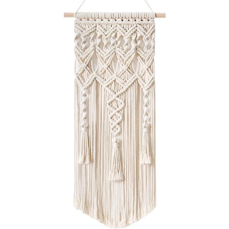 Macrame seinävaate boho koti chic boheemi geo kudottu taide boho
