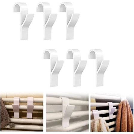 Patterikoukku, pyyhekoukku patteriin, kylpyhuoneen patterikoukut, valkoinen muovi