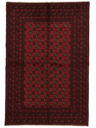 Afghan Fine Teppich 164X242 Schwarz/Dunkelrot Wolle, Afghanistan