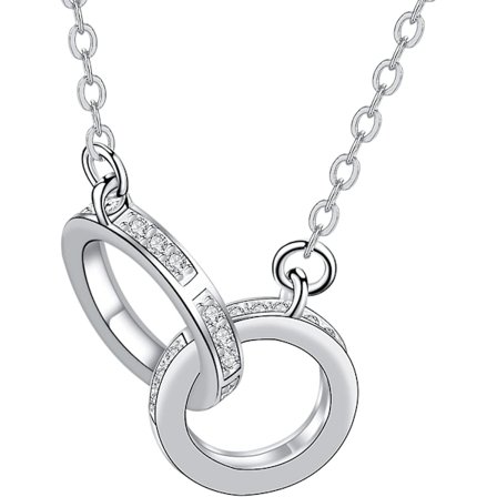 Kvinnors Acsergery Halsband Silver 925 Halsband Med Zirkonium, Hypoallergen Kedja