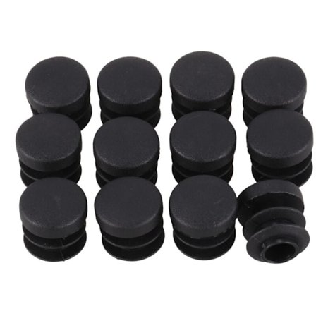 Stol, bordben, prop, 14 mm diameter, rund, plastikdæksel, gevindindsatsrør, 12 stk.