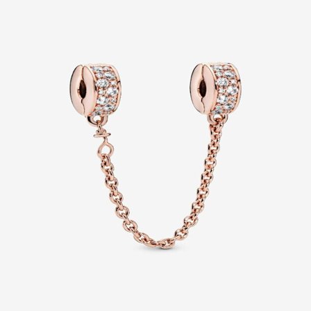 Pandora - Turvaketjulukko kirkkaalla pavélla - 14k ruusukullattu