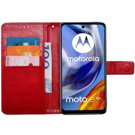 Mobilplånbok 3-kort Motorola Moto E32s - Röd