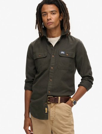 Superdry Flannel Workwear Shirt - Green - XL