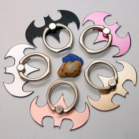 5 st (Bat Silver Edge) Finger Ring Holder, Mobiltelefon Ring Holder, 360° 180° Rotation Universell Metall Finger Holder, Telefon Kickstand Kompatibel 