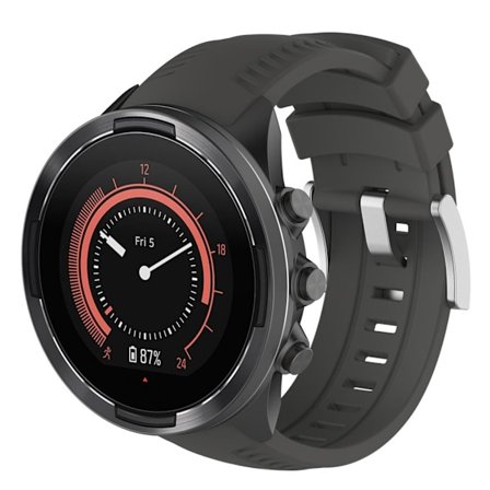 Suunto 9 karu ja sporttinen silikooni muovinen kellon ranneke metalli soljella - Harmaa