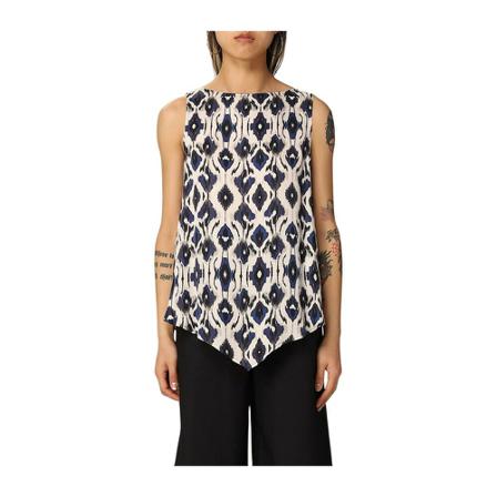 Manila Grace Bluse C145Vs Blå, Dame