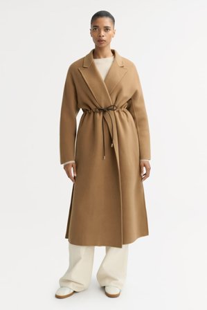 Soft Goat - Drawstring coat - M - Camel