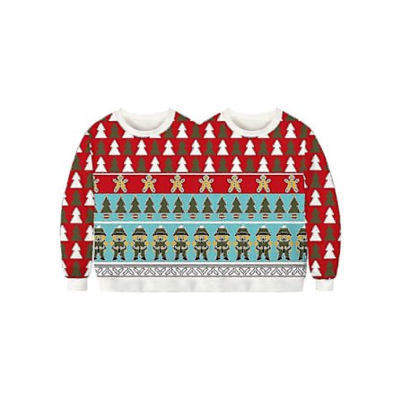 Grim Juletrøje til To Personer Kvinder Mænd Sammenvoksede Tvillinge 3D Printet Par Jumper Sjov