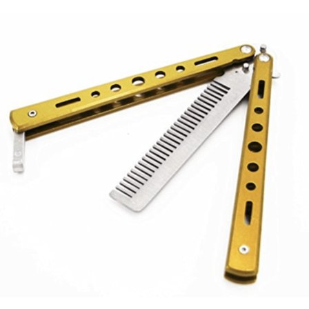 Kam Hopfällbar / Butterfly i rostfritt stål - ALLA FÄRGER guld