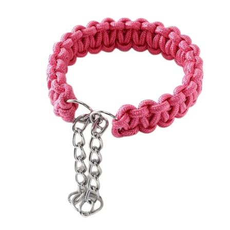 Justerbart Hållbart Hundhalsband Flätad Rep Husdjurshalsband för Ca F L