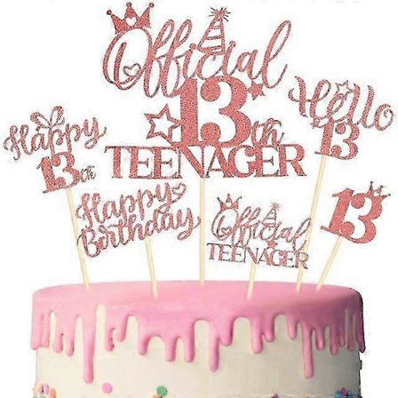 Grattis på 13-årsdagen Tårta Officiell 13:e tonåring Party Bakdekorationer-lingling}