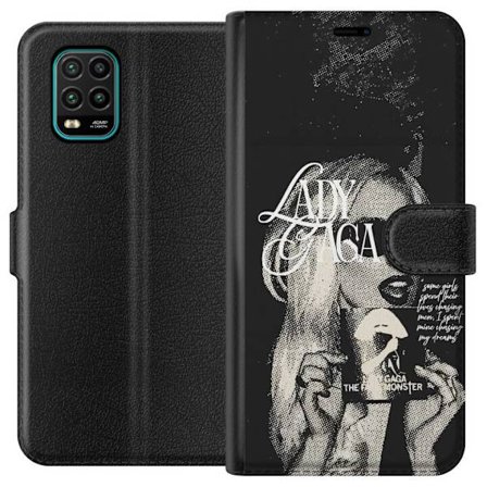 Kompatibelt Lommeboketui til Xiaomi Mi 10 Lite 5G Lady Gaga svart-hvit retroplakat med solbriller og popkonst-estetikk