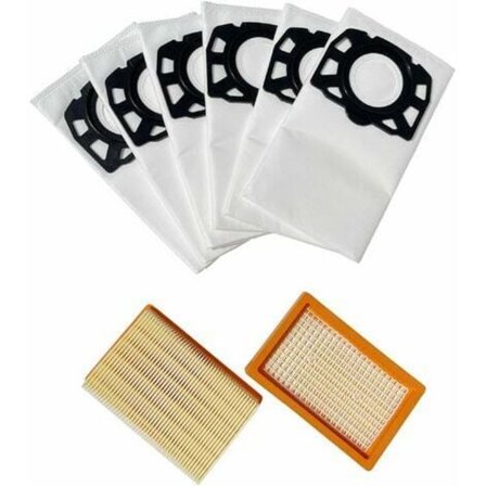 Filter og 6 poser til WD4 WD5 WD5P WD6 WD6 P MV4 MV5 MV6 pose tilbehør til støvsugerposer