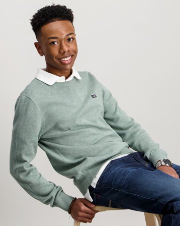 Lexington Brayden Cotton Crew Sweater Zielony Swetry Chłopiec - Kids Brand Store