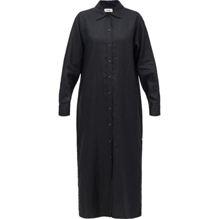 Ottod'Ame, Linen shirt blouse dress Zwart, Dames, Maat:M