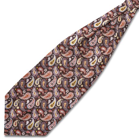 Virtuo | Bordeauxrode zijden stropdassjaal met paisleymotief voor mannen - Chokers / Ascot dassen