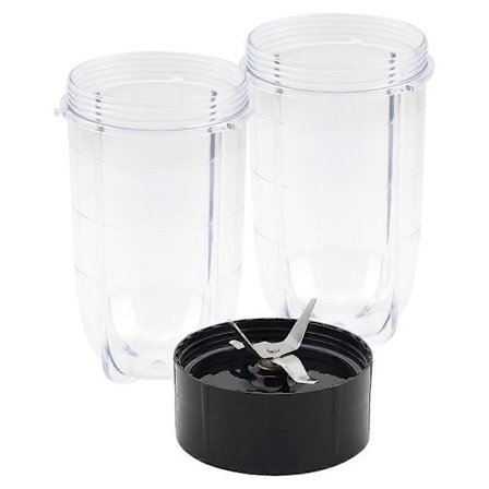 Reservedeler for Magic Bullet: Kryssblad + 2 stk. 16 oz Kopper, Kompatibel med 250