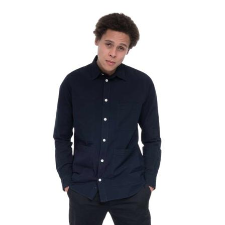 Norse Projects Men's shirt Thorsten Seersucker , Blauw , Heren , Maat: S