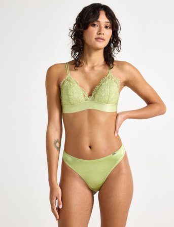 Lindex Brief Satin Thong - Navy - S