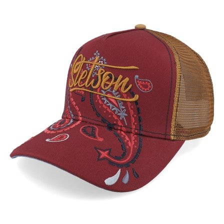 Stetson - Rot trucker Cap - Paisley Red Paisley A-Frame Trucker @ Hatstore