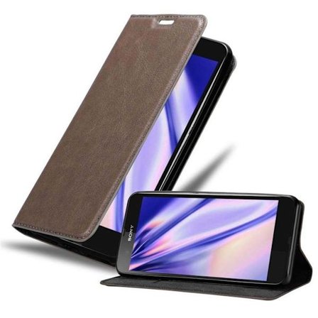 Fodral för Sony Xperia Z I MÖRK BRUN Plånboksfodral Skyddsetui Case Cover
